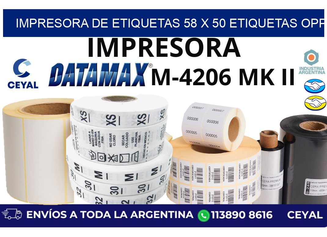 impresora de etiquetas 58 x 50 etiquetas opp