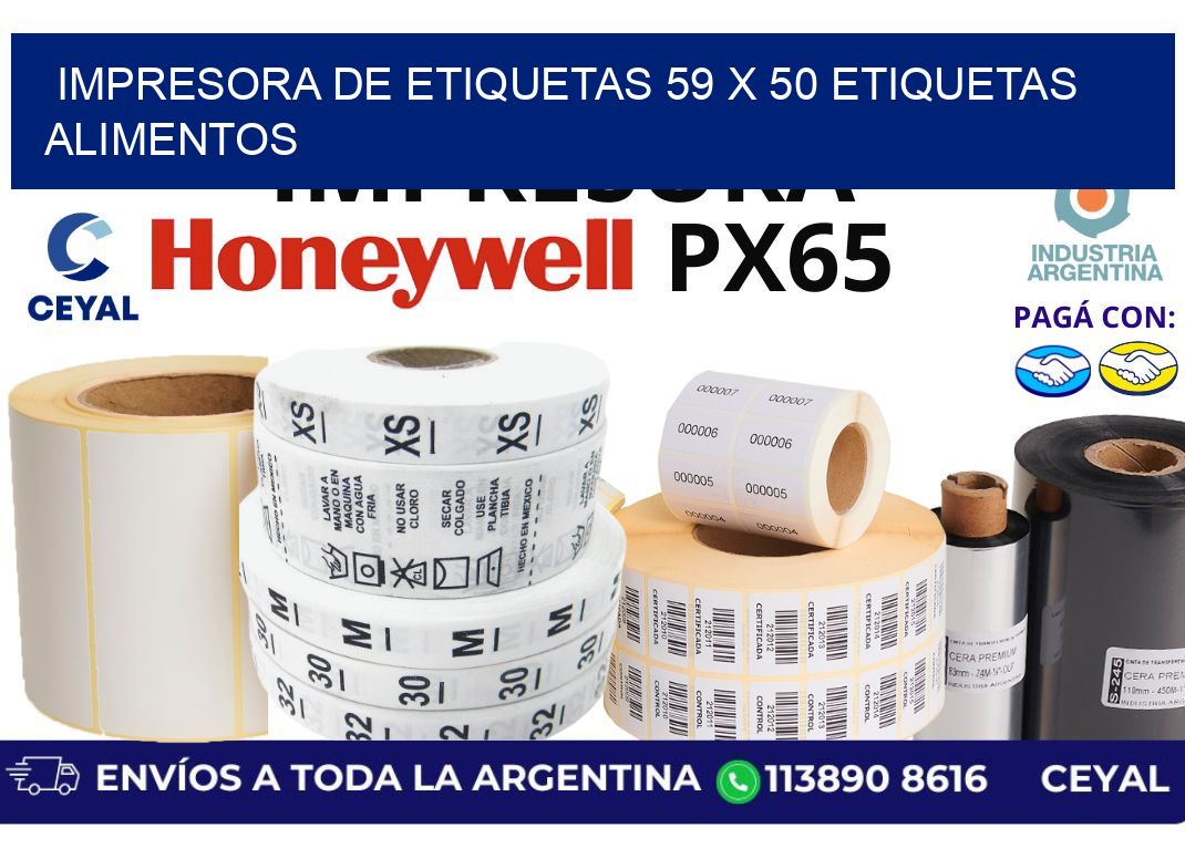 impresora de etiquetas 59 x 50 etiquetas alimentos