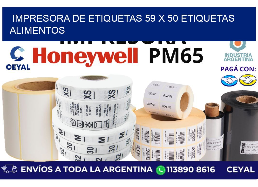 impresora de etiquetas 59 x 50 etiquetas alimentos
