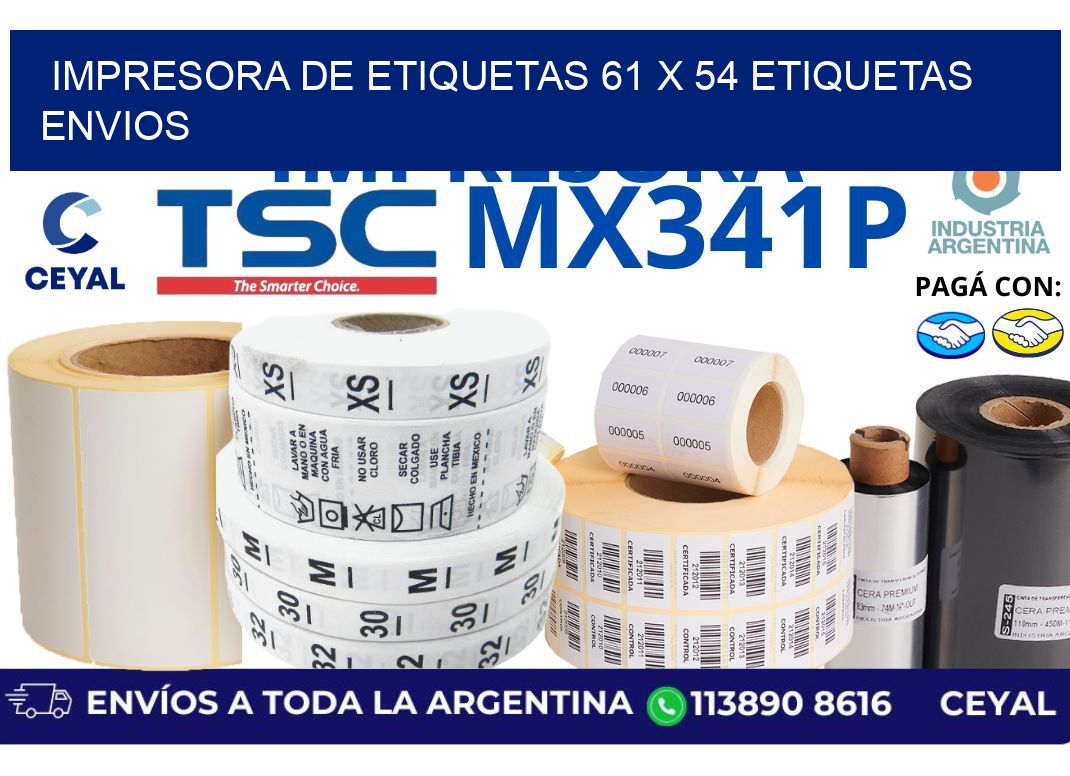 impresora de etiquetas 61 x 54 etiquetas envios