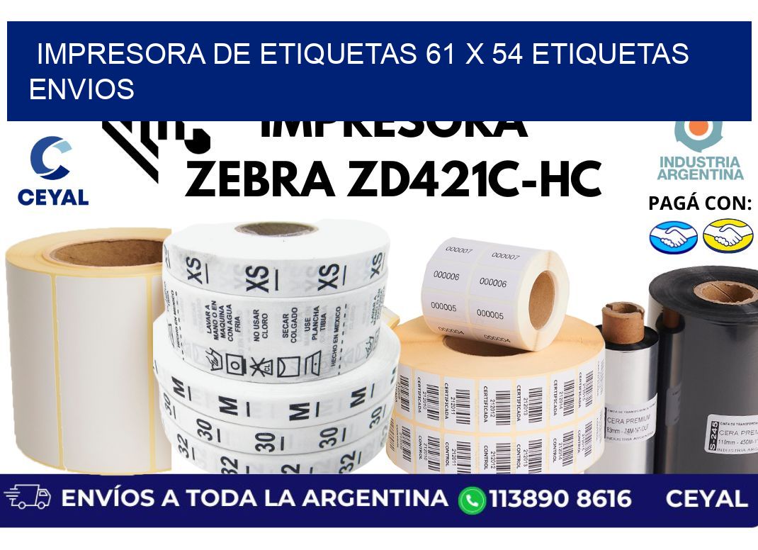 impresora de etiquetas 61 x 54 etiquetas envios