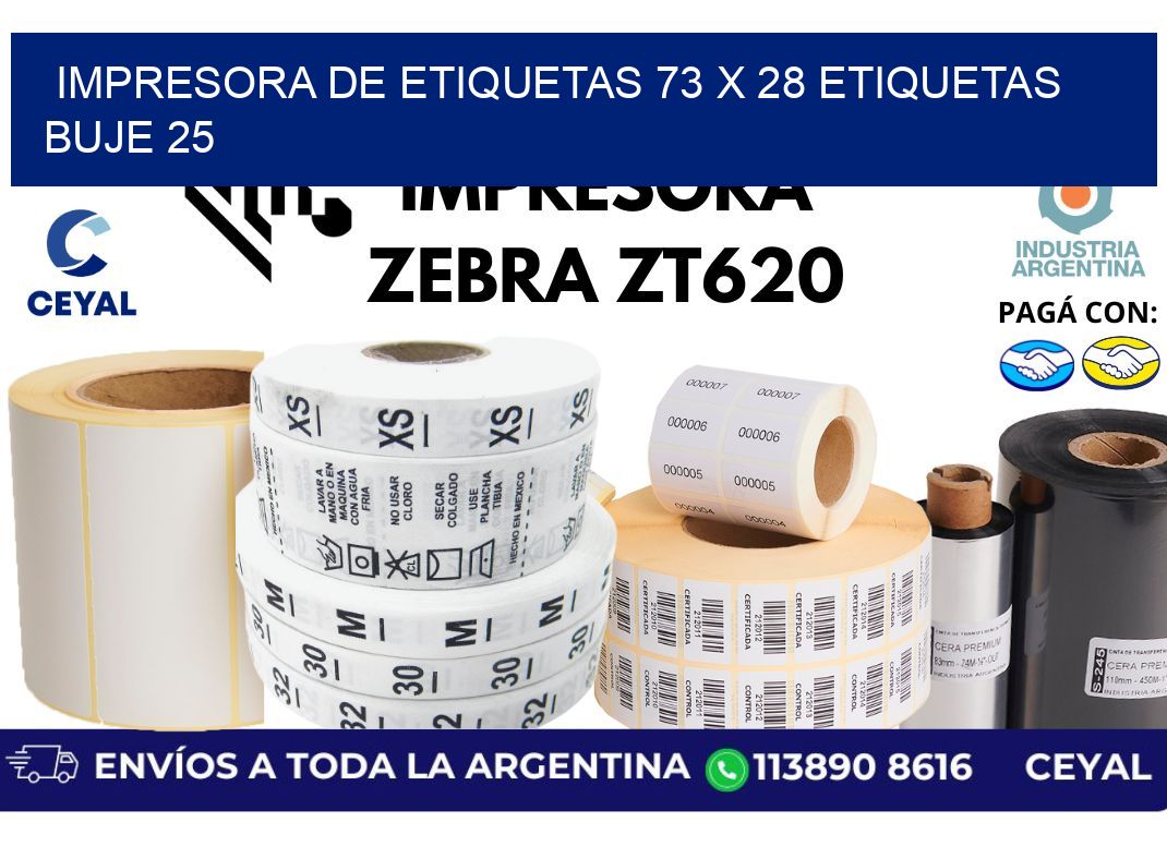 impresora de etiquetas 73 x 28 etiquetas  buje 25