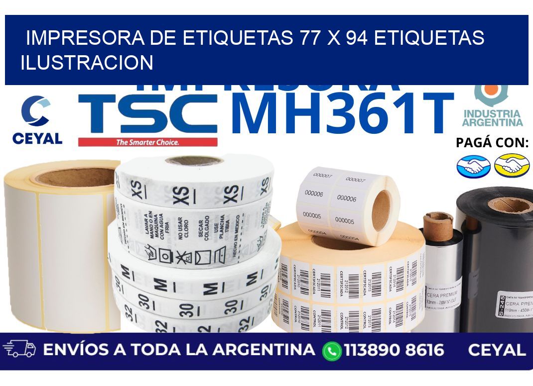 impresora de etiquetas 77 x 94 etiquetas ilustracion