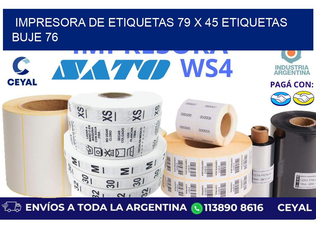 impresora de etiquetas 79 x 45 etiquetas buje 76