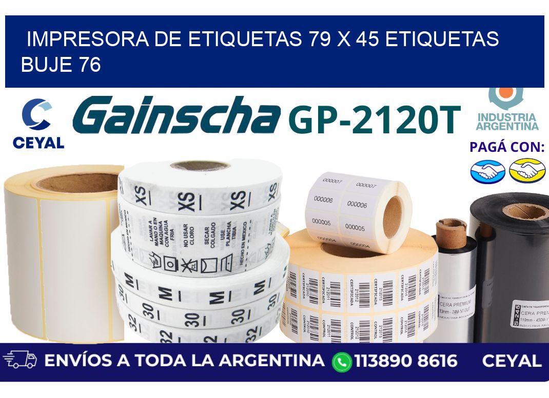 impresora de etiquetas 79 x 45 etiquetas buje 76