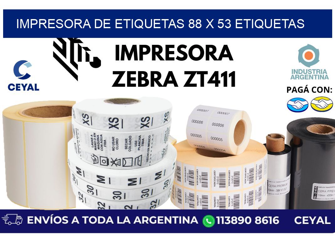 impresora de etiquetas 88 x 53 etiquetas