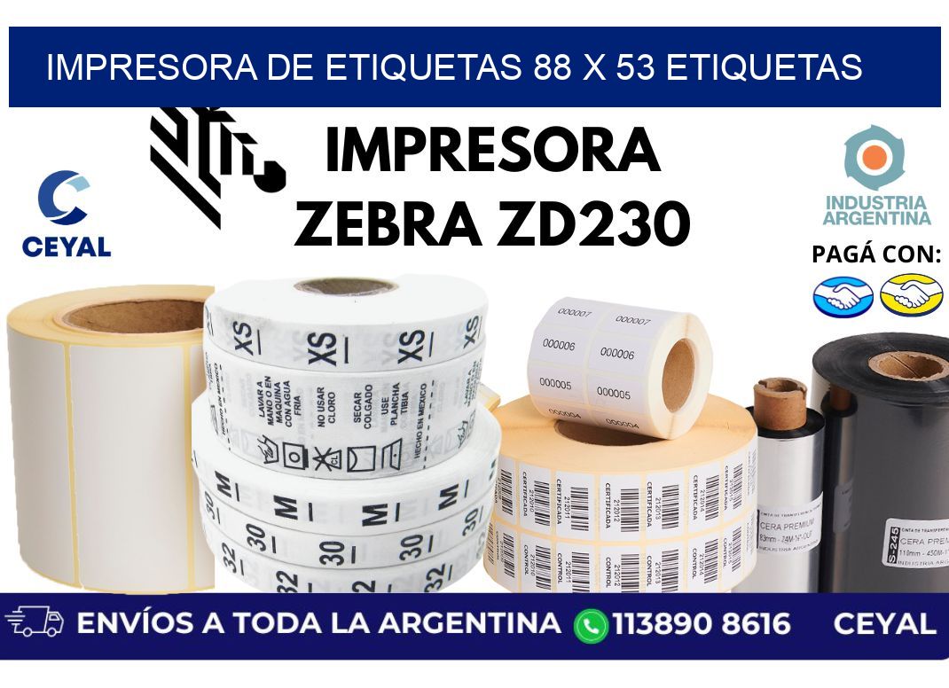 impresora de etiquetas 88 x 53 etiquetas
