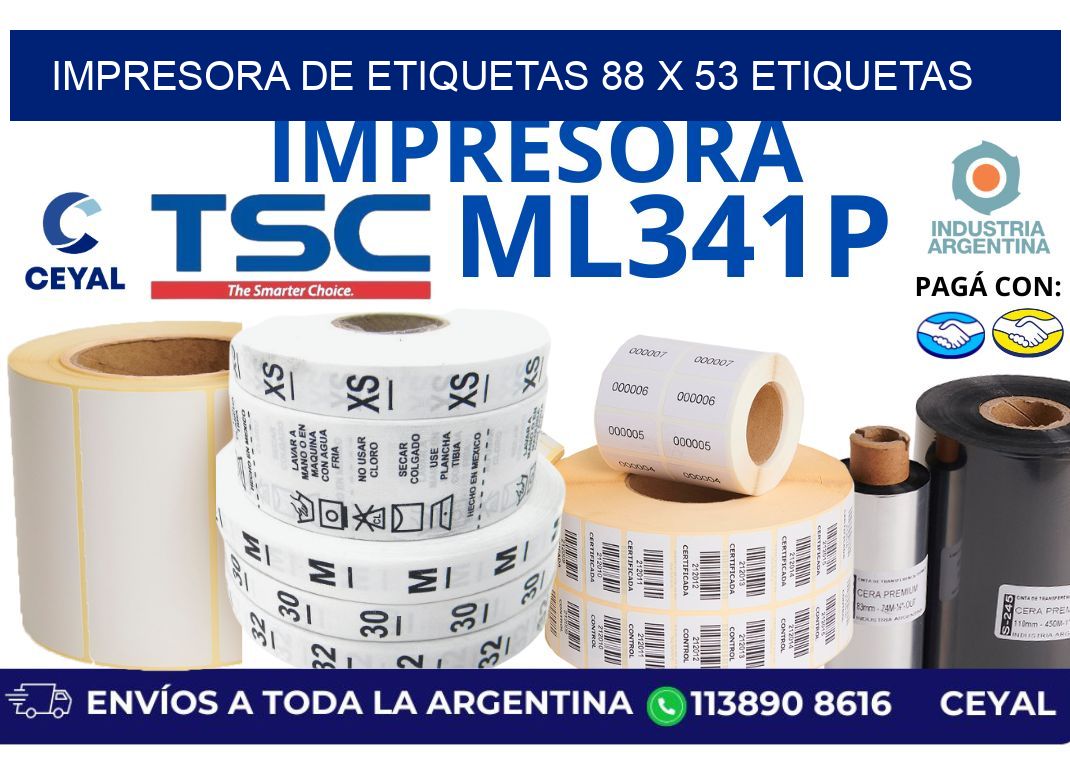 impresora de etiquetas 88 x 53 etiquetas