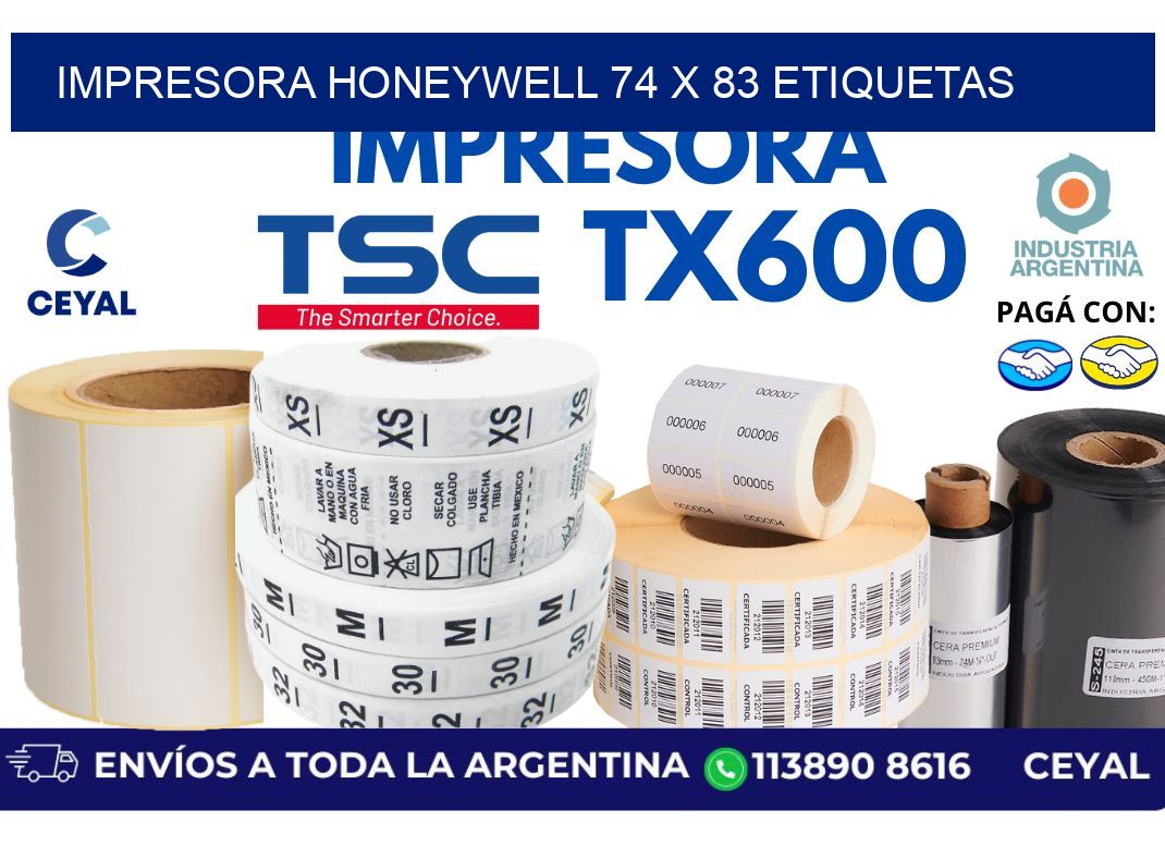 impresora honeywell 74 x 83 etiquetas