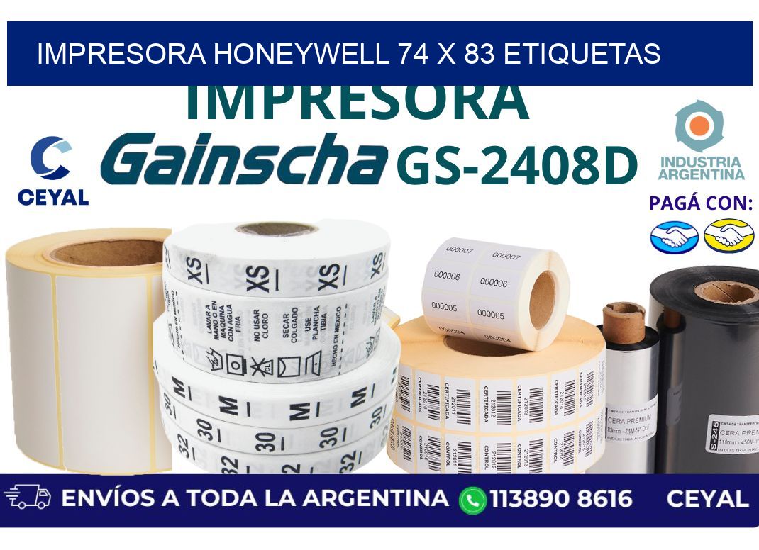 impresora honeywell 74 x 83 etiquetas