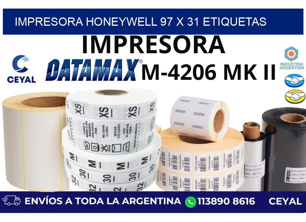 impresora honeywell 97 x 31 etiquetas
