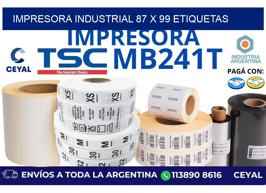 impresora industrial 87 x 99 etiquetas