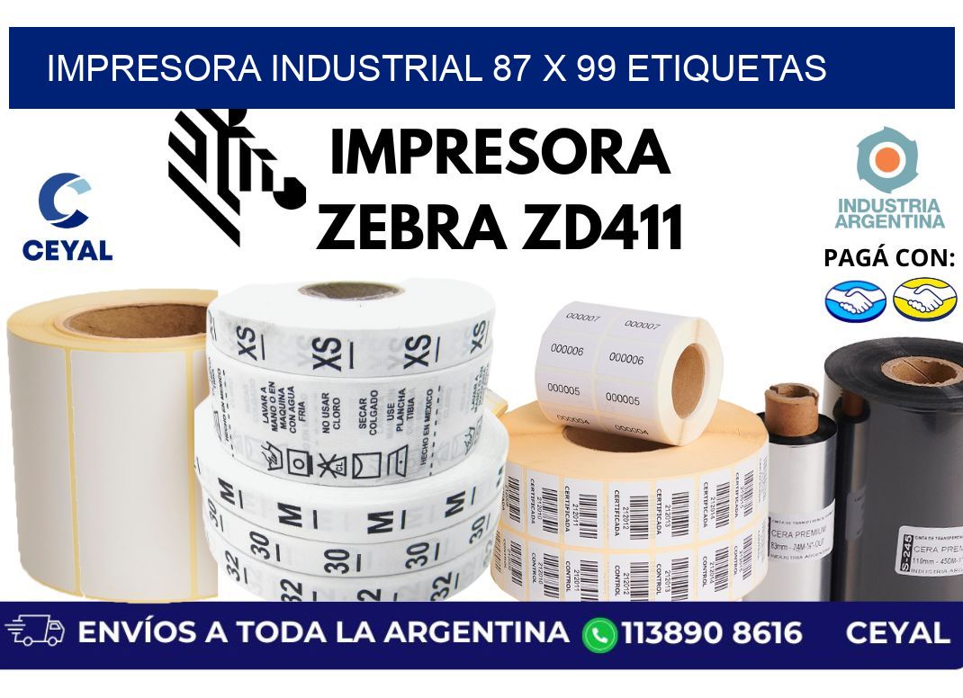 impresora industrial 87 x 99 etiquetas