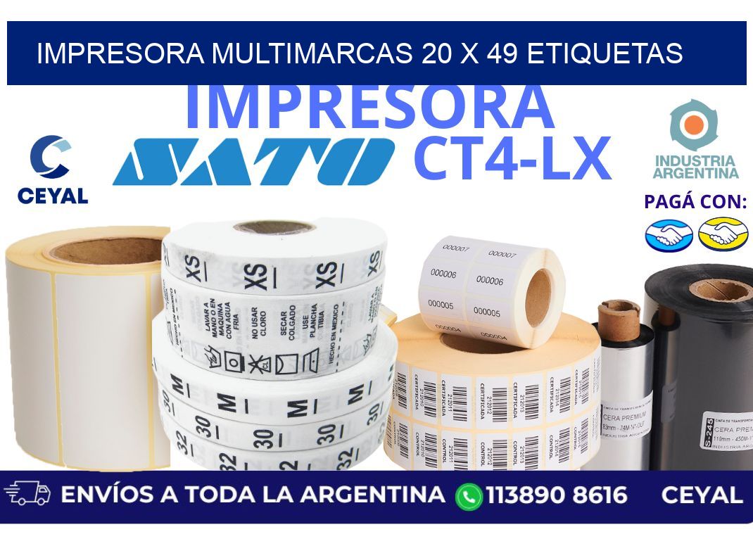 impresora multimarcas 20 x 49 etiquetas