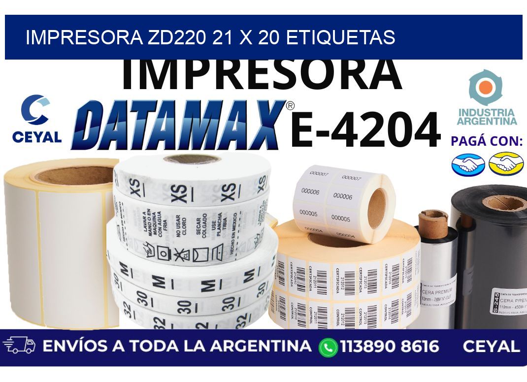 impresora zd220 21 x 20 etiquetas