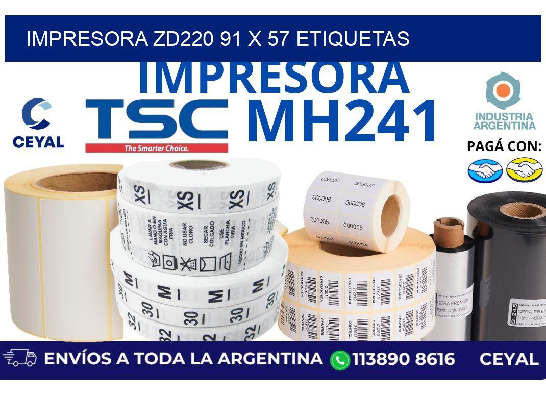 impresora zd220 91 x 57 etiquetas