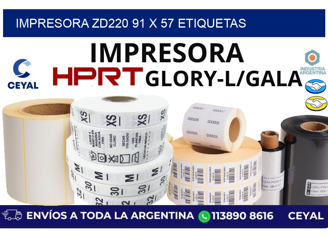 impresora zd220 91 x 57 etiquetas