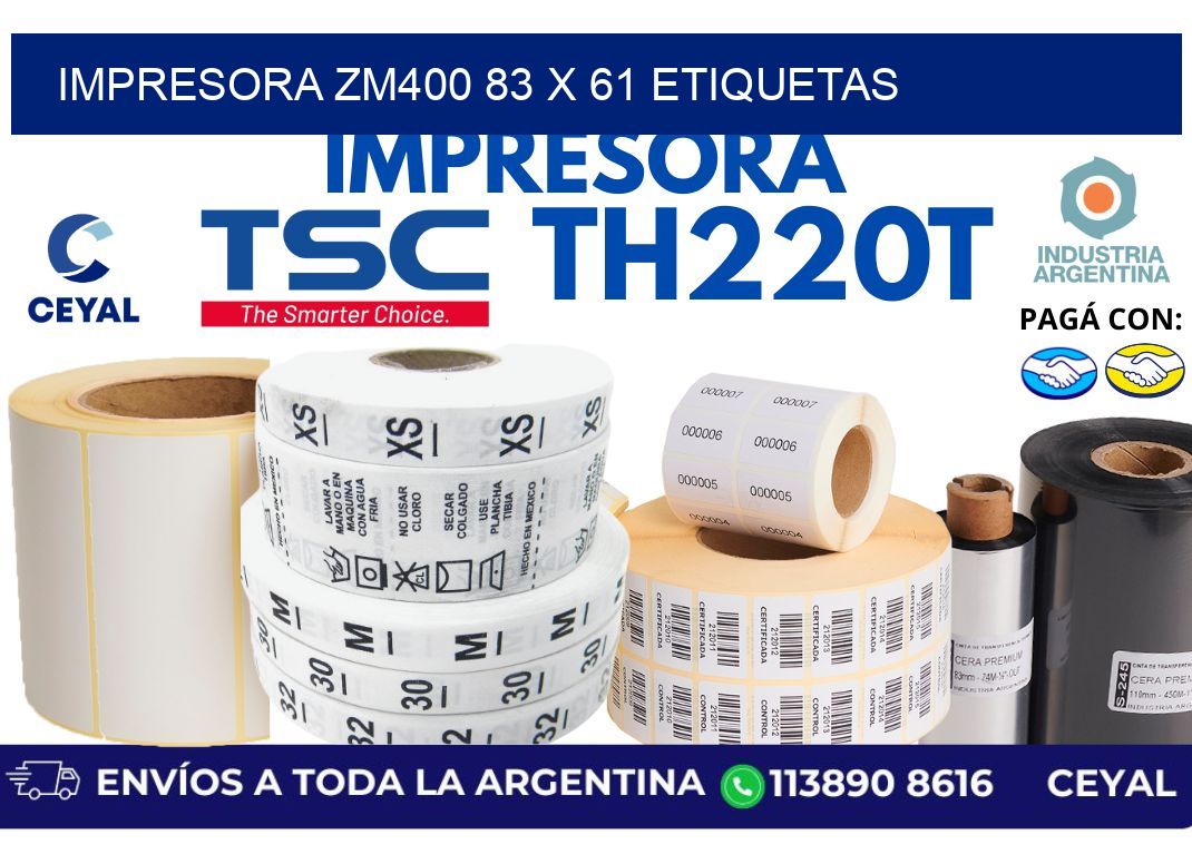 impresora zm400 83 x 61 etiquetas