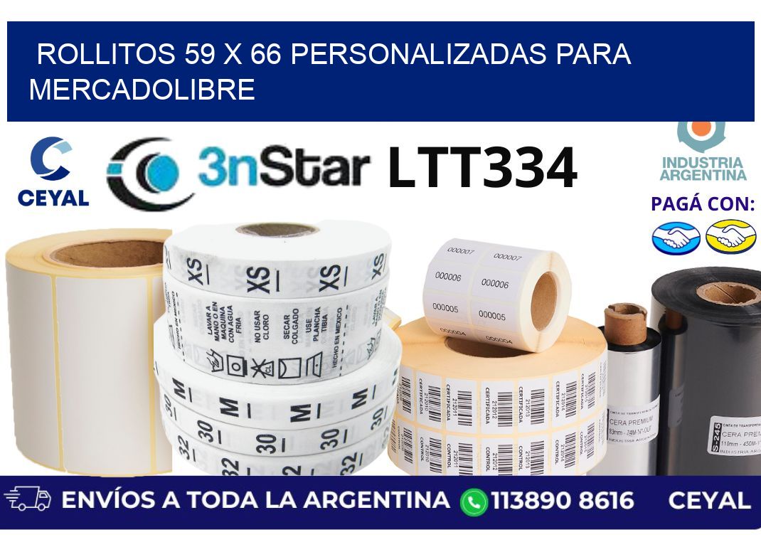 rollitos 59 x 66 personalizadas para mercadolibre
