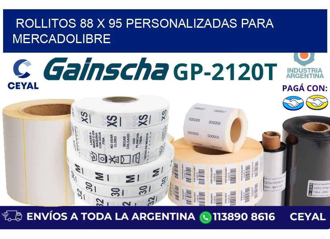 rollitos 88 x 95 personalizadas para mercadolibre