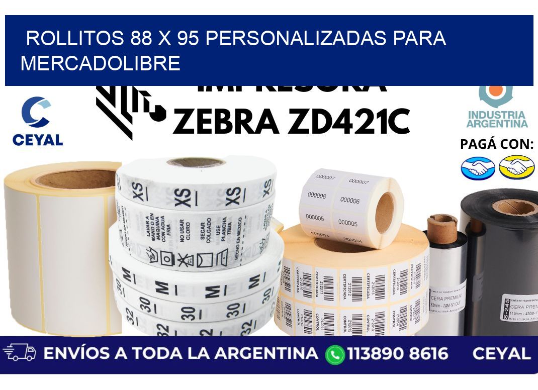 rollitos 88 x 95 personalizadas para mercadolibre