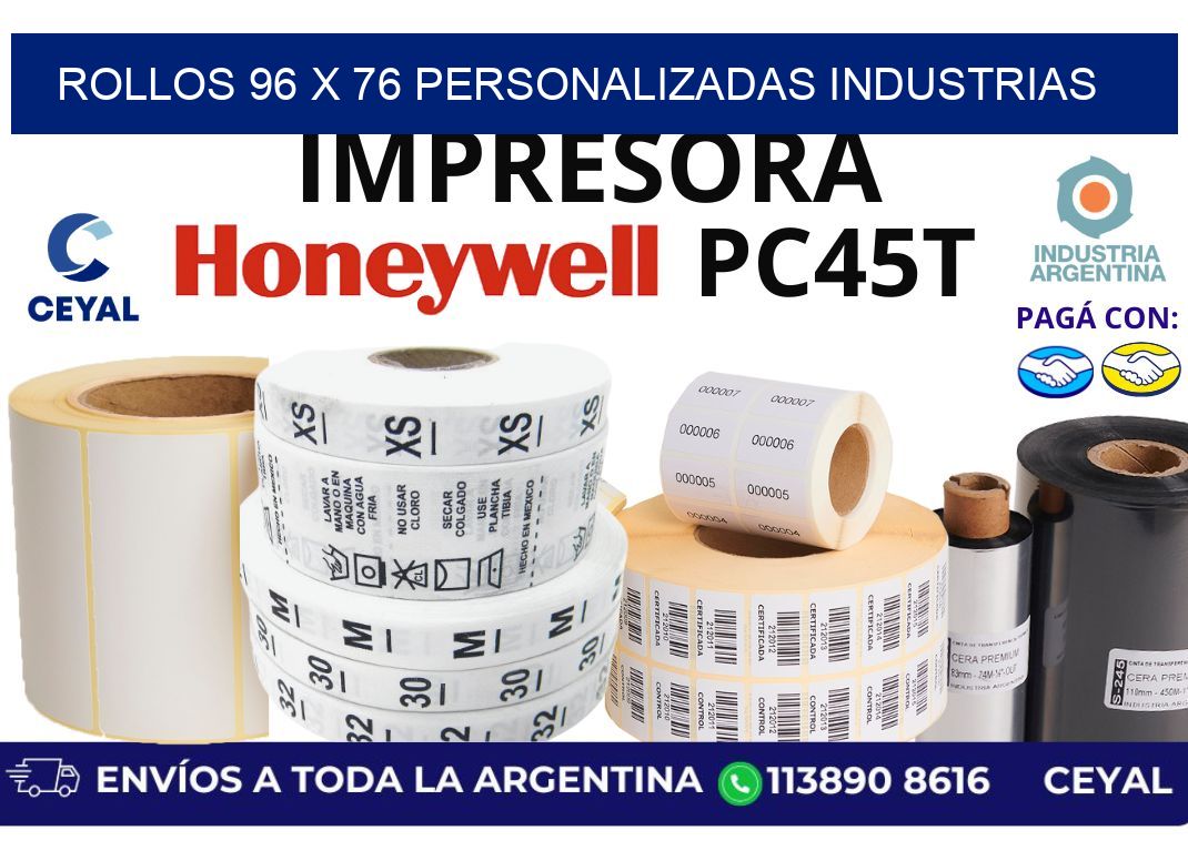 rollos 96 x 76 personalizadas industrias