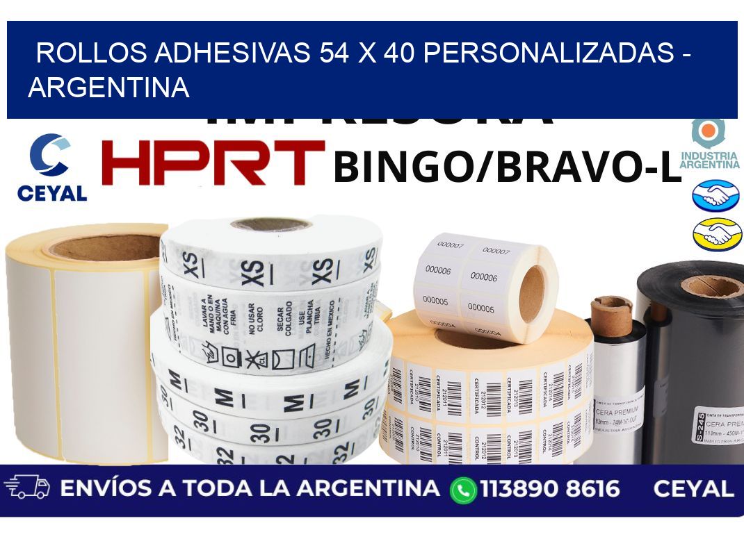 rollos adhesivas 54 x 40 personalizadas - Argentina