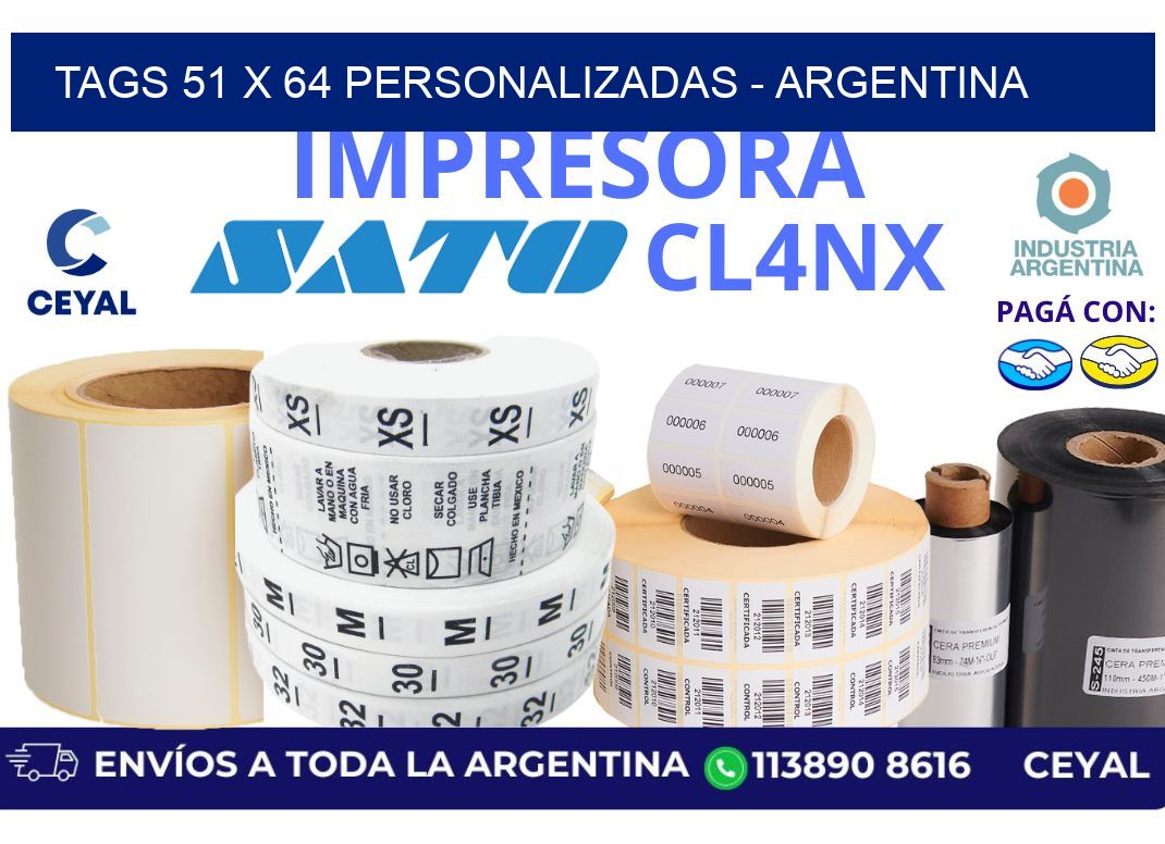 tags 51 x 64 personalizadas - Argentina