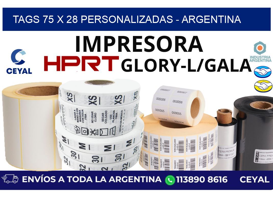 tags 75 x 28 personalizadas – Argentina