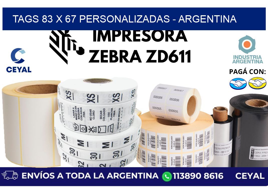 tags 83 x 67 personalizadas – Argentina