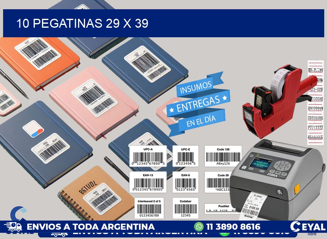 10 PEGATINAS 29 x 39