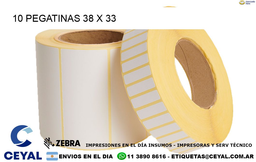 10 PEGATINAS 38 x 33