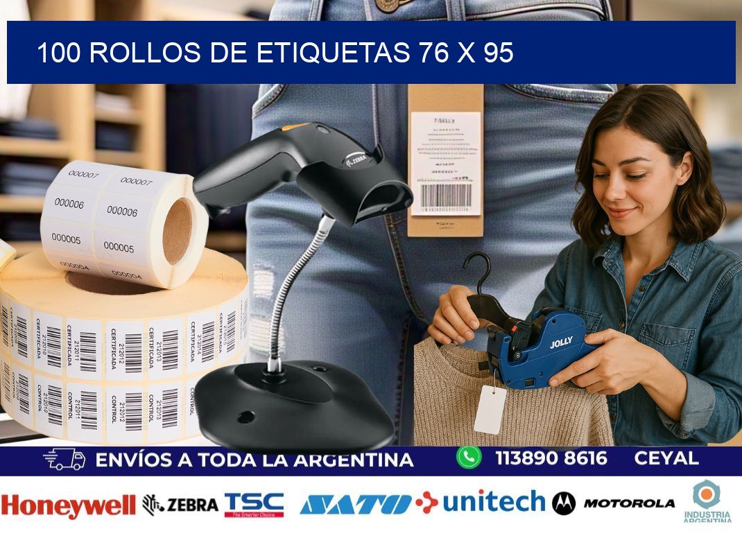 100 ROLLOS DE ETIQUETAS 76 x 95
