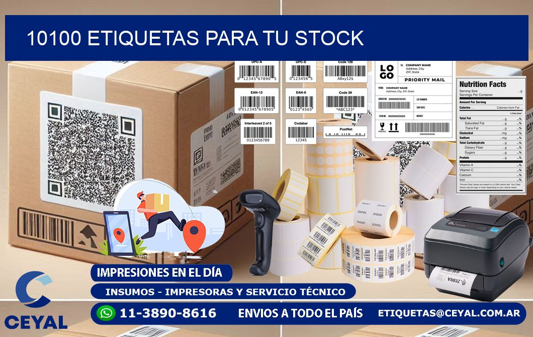 10100 etiquetas para tu stock