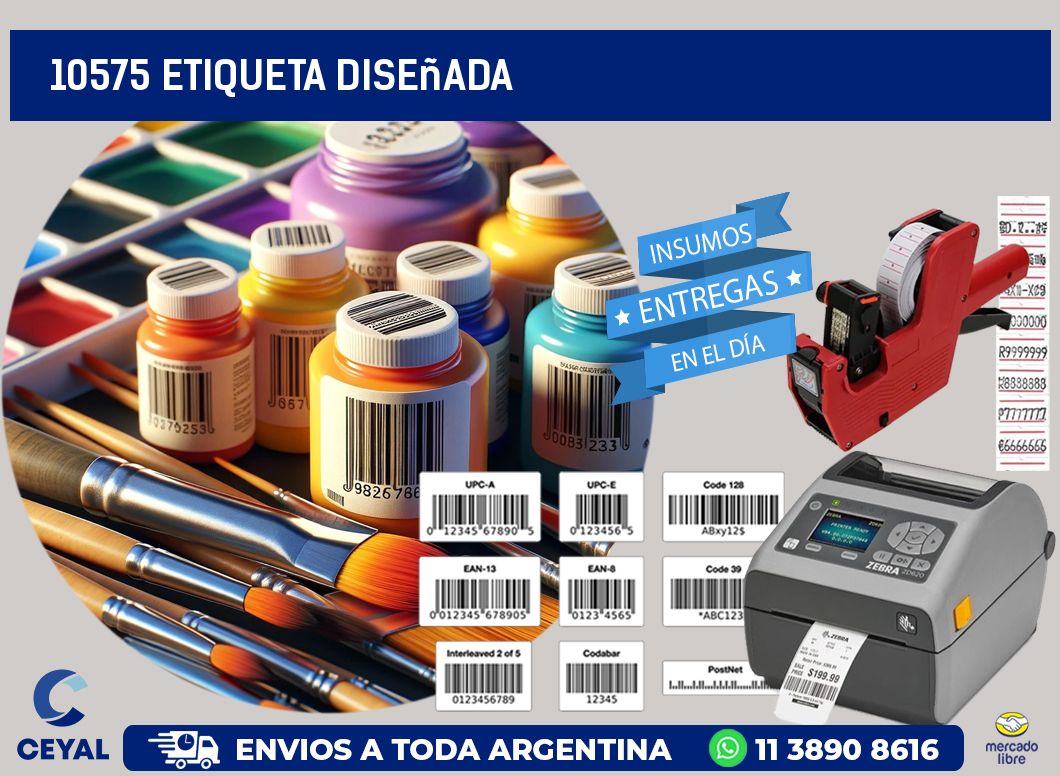 10575 etiqueta diseñada