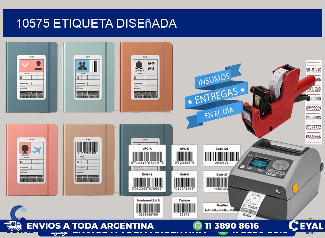 10575 etiqueta diseñada