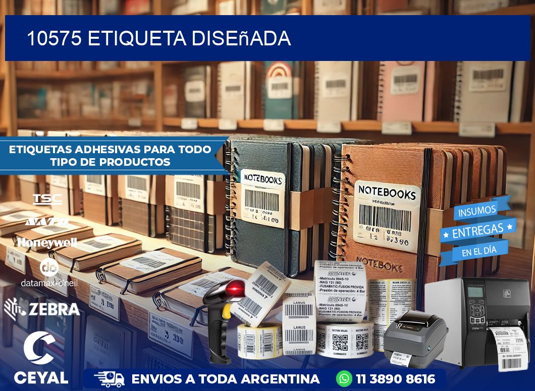 10575 etiqueta diseñada