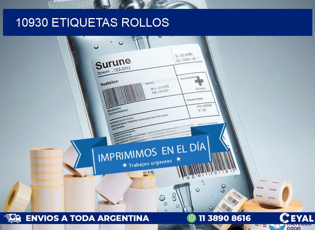 10930 etiquetas rollos