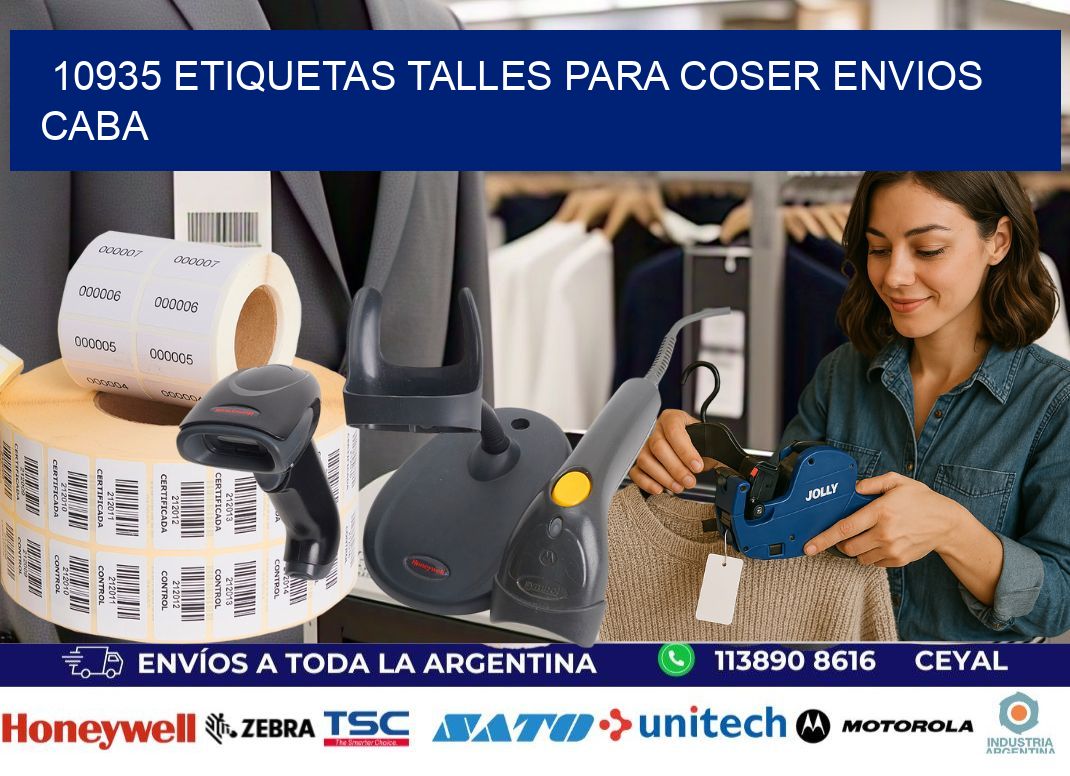 10935 ETIQUETAS TALLES PARA COSER ENVIOS CABA