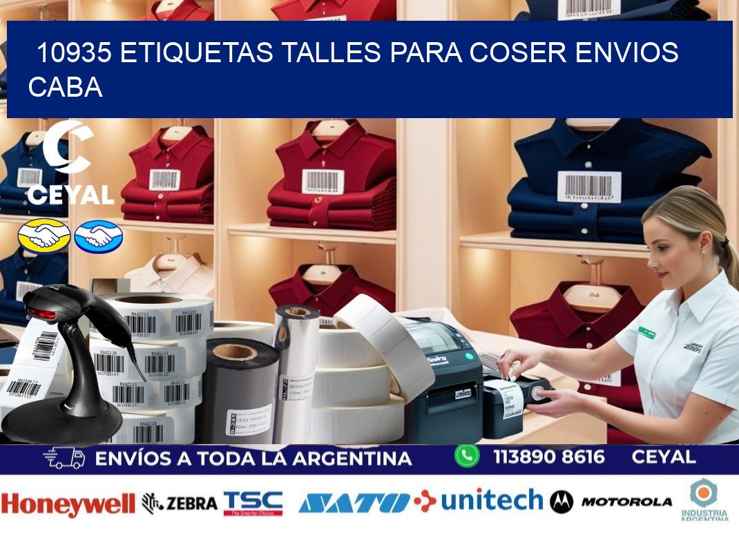 10935 ETIQUETAS TALLES PARA COSER ENVIOS CABA