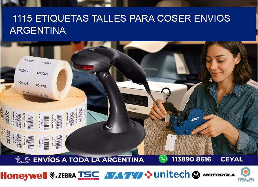 1115 ETIQUETAS TALLES PARA COSER ENVIOS ARGENTINA