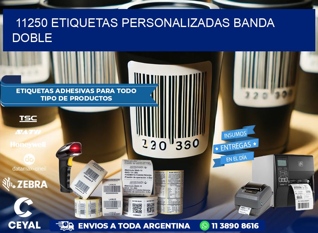 11250 Etiquetas personalizadas banda doble