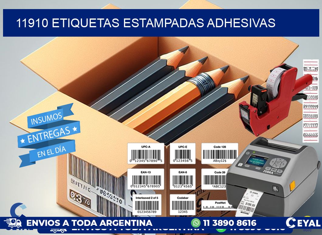 11910 etiquetas estampadas adhesivas