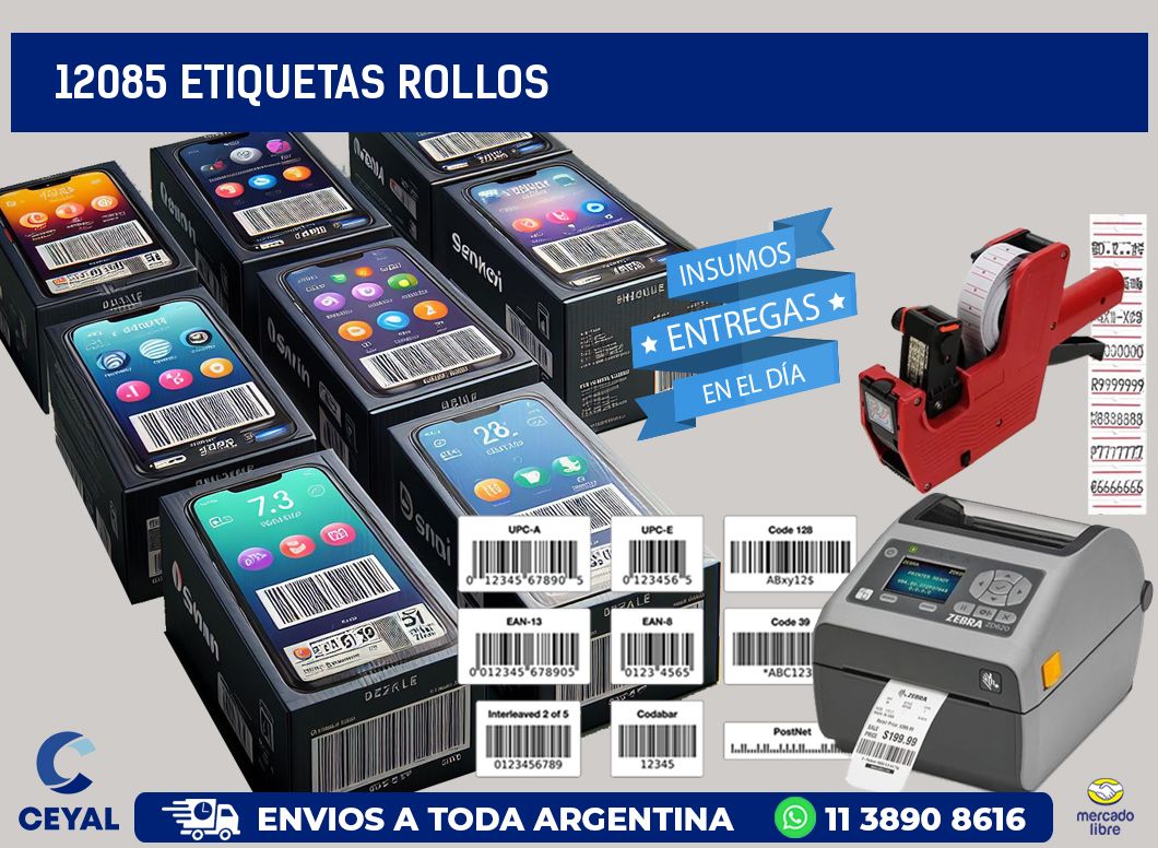 12085 etiquetas rollos