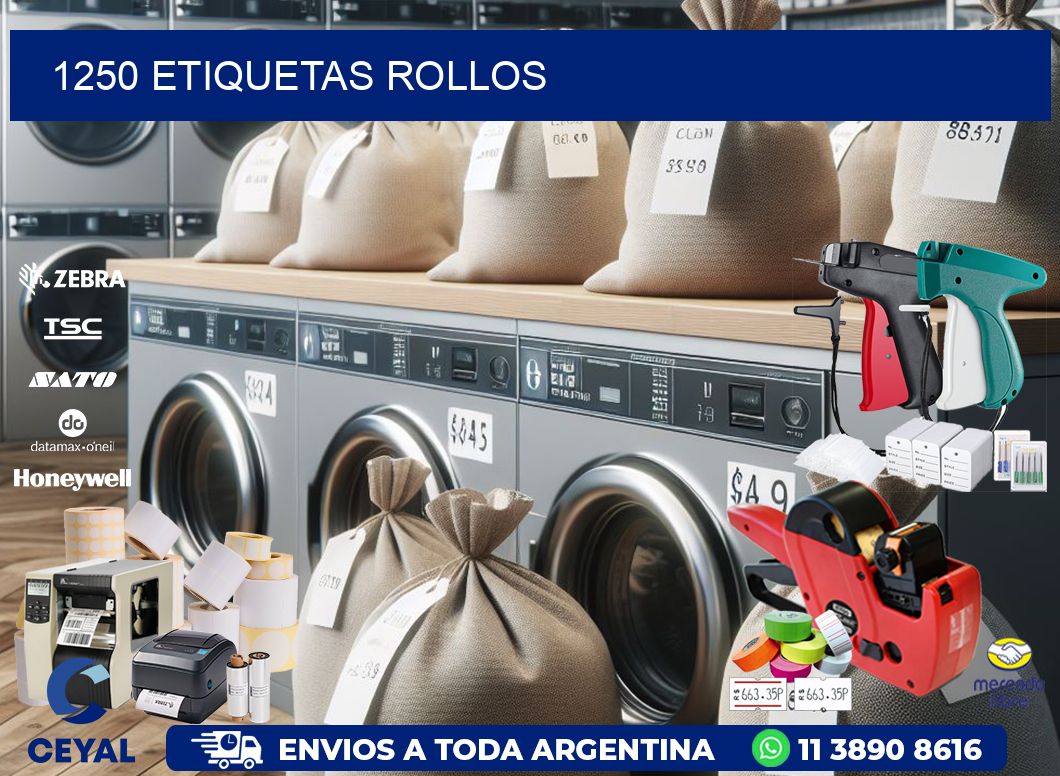 1250 etiquetas rollos