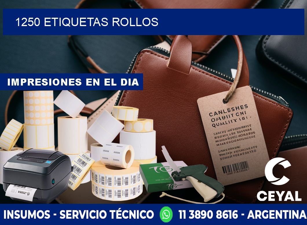 1250 etiquetas rollos