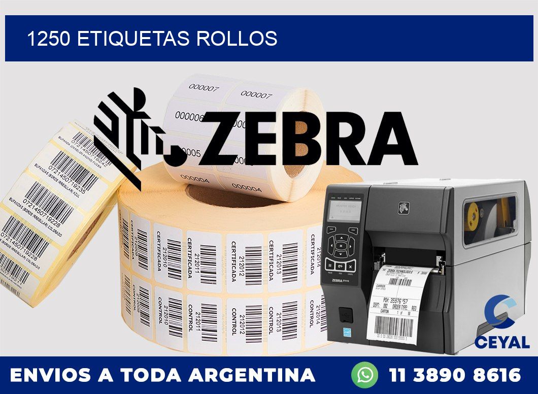1250 etiquetas rollos