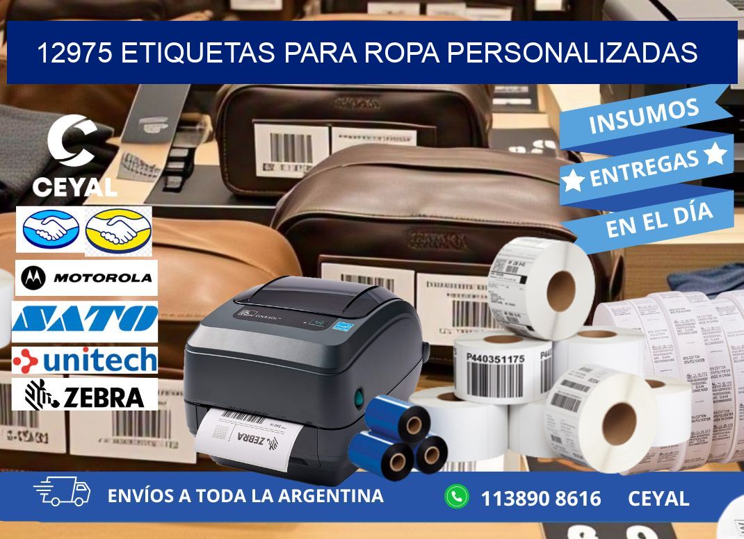 12975 Etiquetas para ropa personalizadas