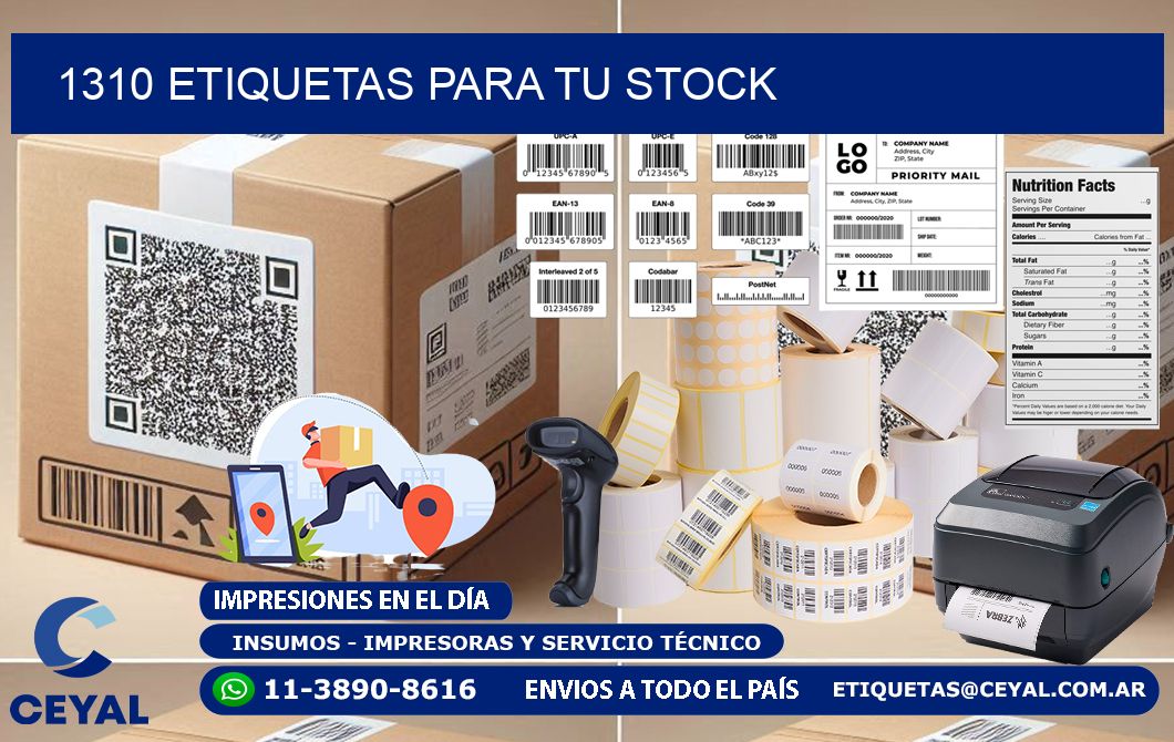 1310 etiquetas para tu stock