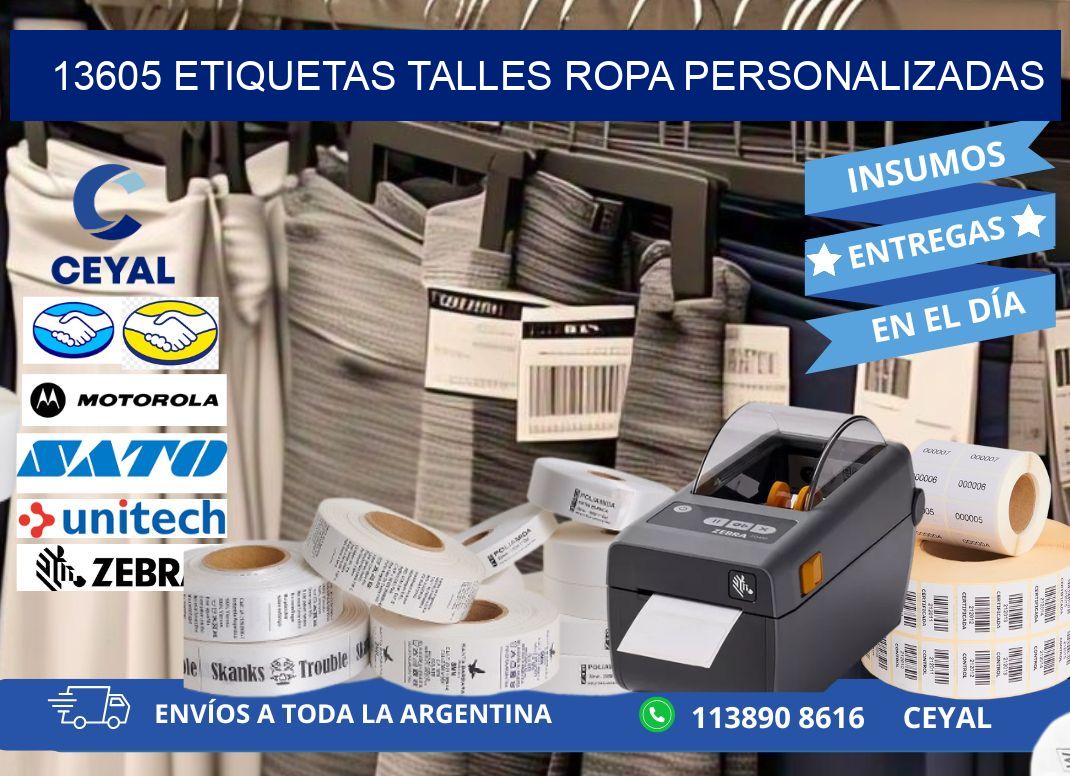 13605 ETIQUETAS TALLES ROPA PERSONALIZADAS